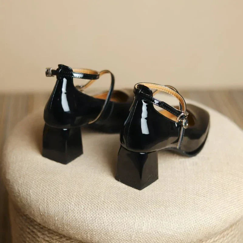 Low Heel Ankle Strap Mary Jane Shoes for Women
