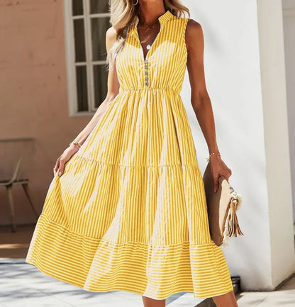 Women's Striped Sleeveless Summer Dress