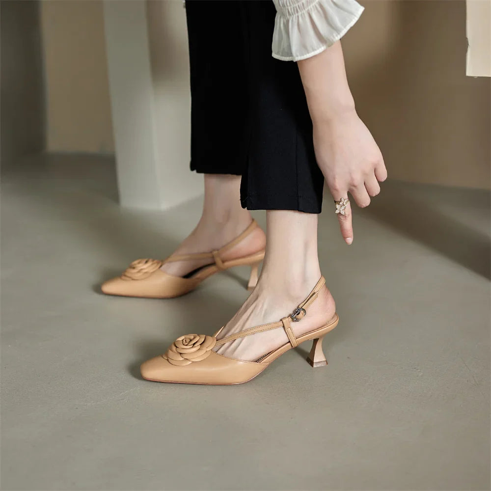 Real Leather Sling Back Shoes