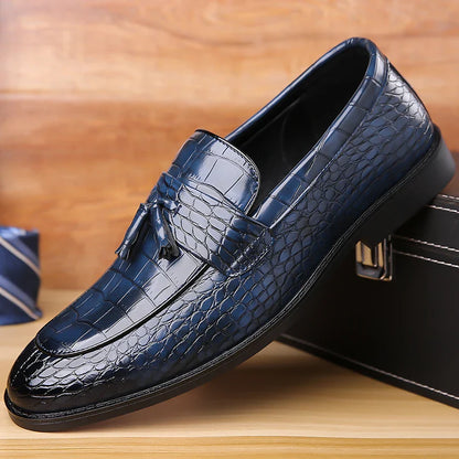 Men's Slip-On Dress Shoes Leather Black