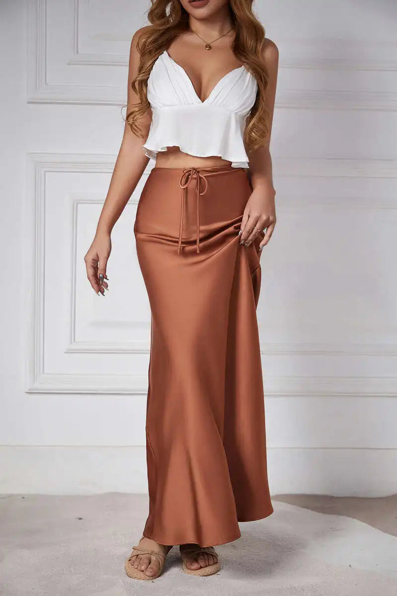 Women's Satin Maxi Skirt - VibreMode
