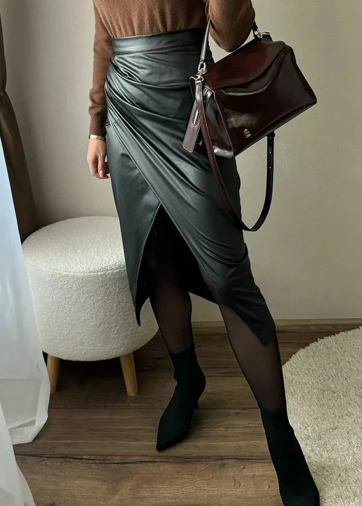Genuine Leather Mini Skirt