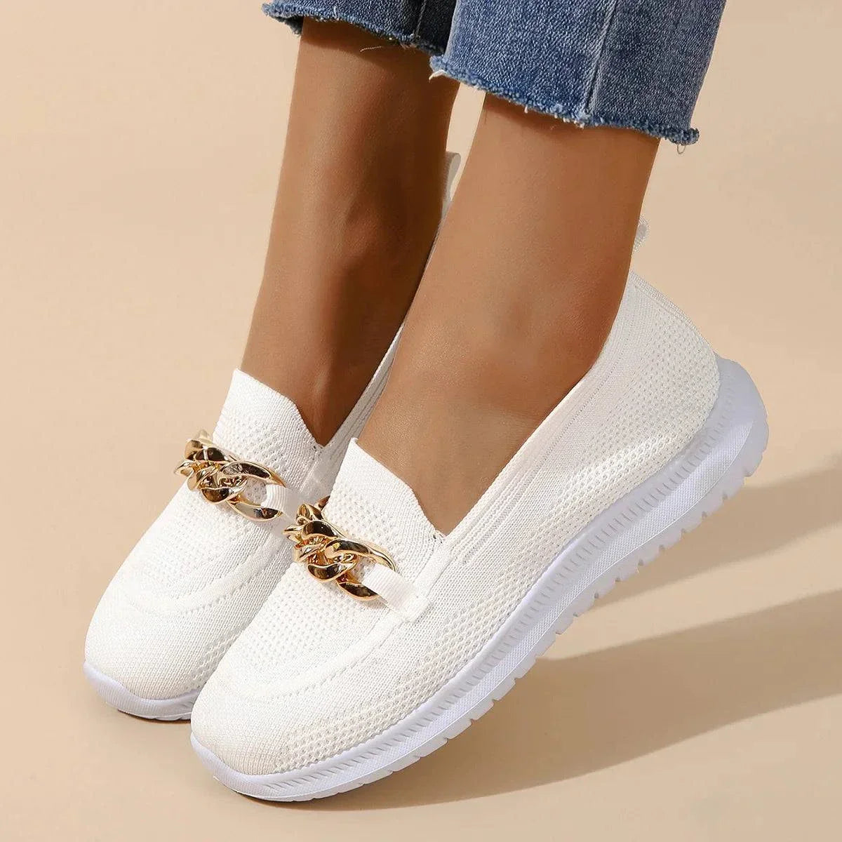 Aurelia Women's Gold Knot Loafers