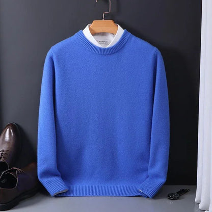 Men's Crew Neck Sweater Long Sleeves Ribbed Trim