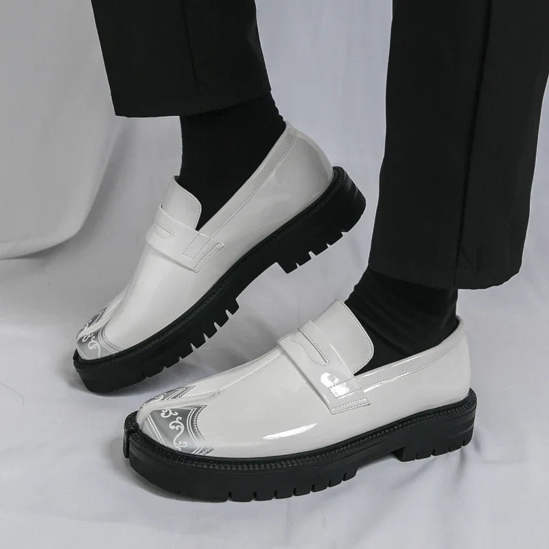 Obsidian Leather Tabi Loafers
