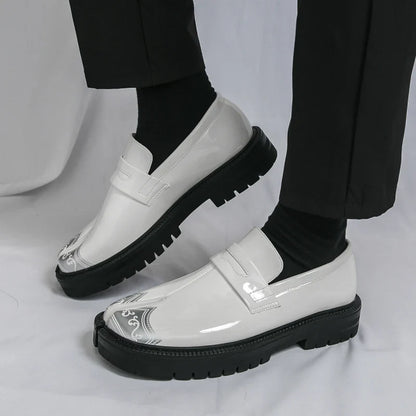 Obsidian Leather Tabi Loafers
