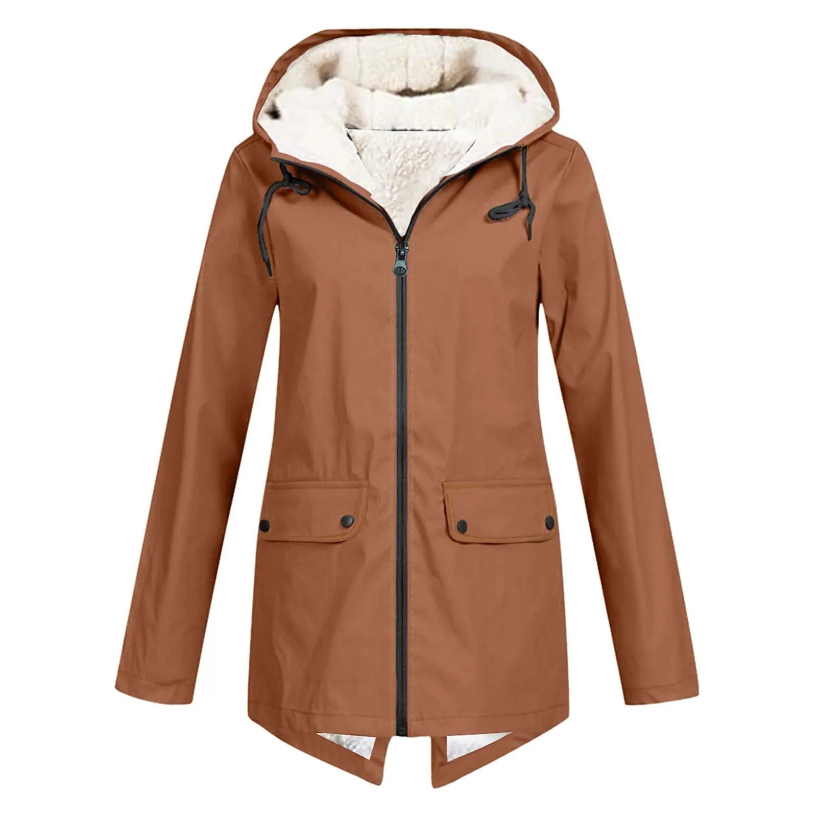 Women's Waterproof Trench Coat With Hood - VibreMode