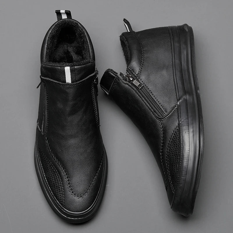 Nirvana Men's Leather Sneakers Black