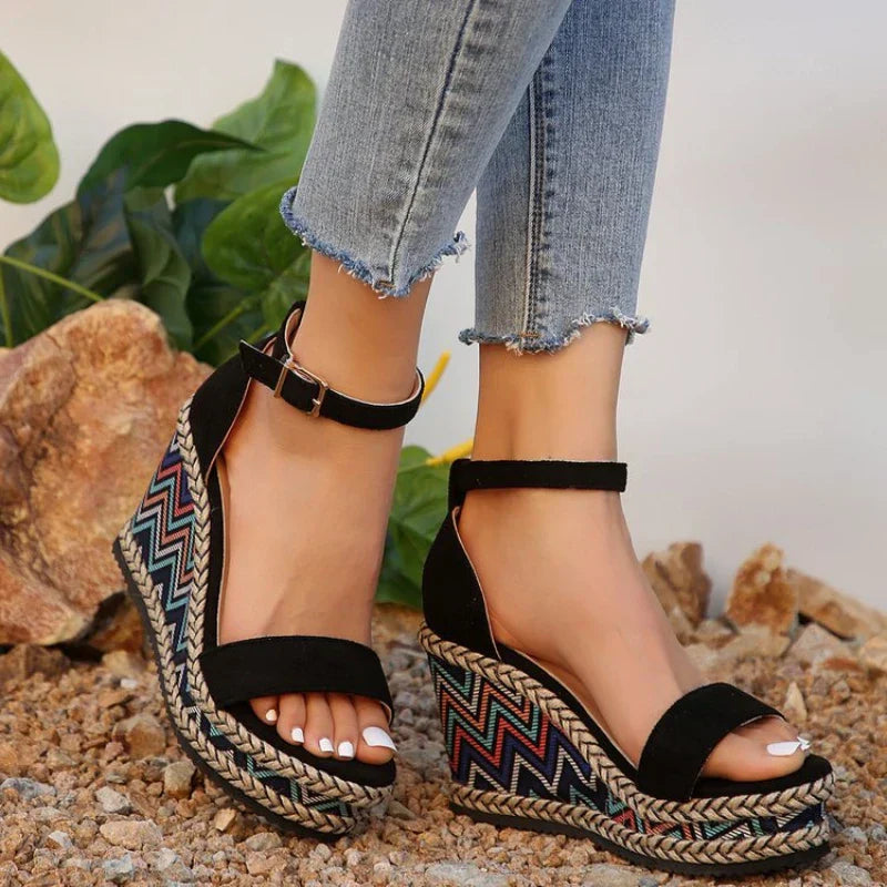 Comfy Wide Fit Wedge Sandals for Women