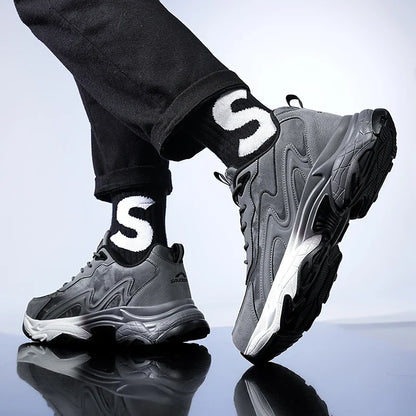 Authentic Black Leather Sneakers