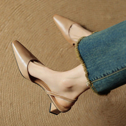 Real Leather High Heel Shoes