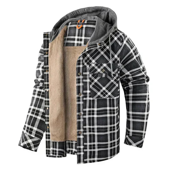 Men's Plaid Hooded Flannel Jacket