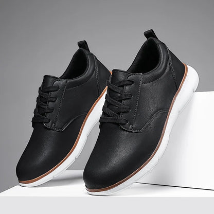 Black Leather Sneakers
