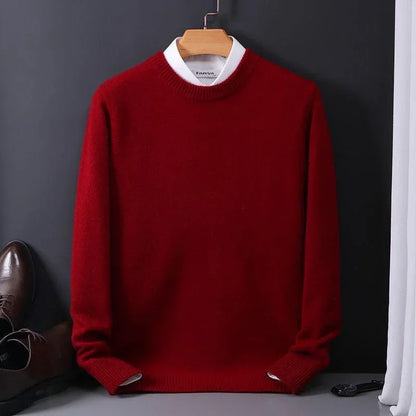Men's Crew Neck Sweater Long Sleeves Ribbed Trim