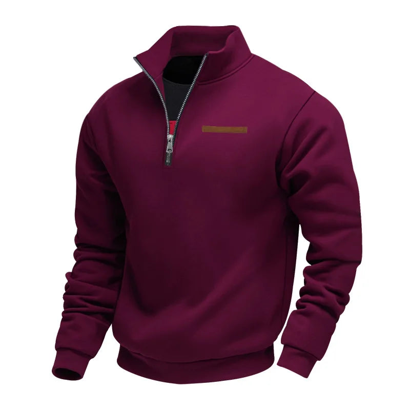 Men's Quarter Zip Sweatshirt Stand Collar