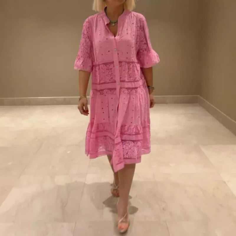 Elegant Floral Women's Dress - VibreMode