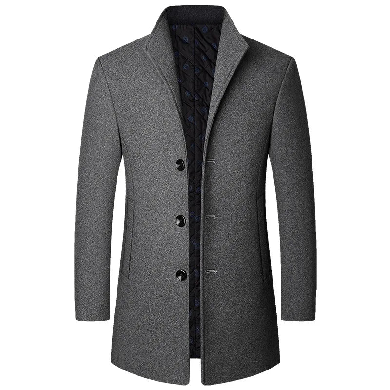 Warm Men's Woolen Winter Parka Coat