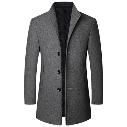 Warm Men's Woolen Winter Parka Coat