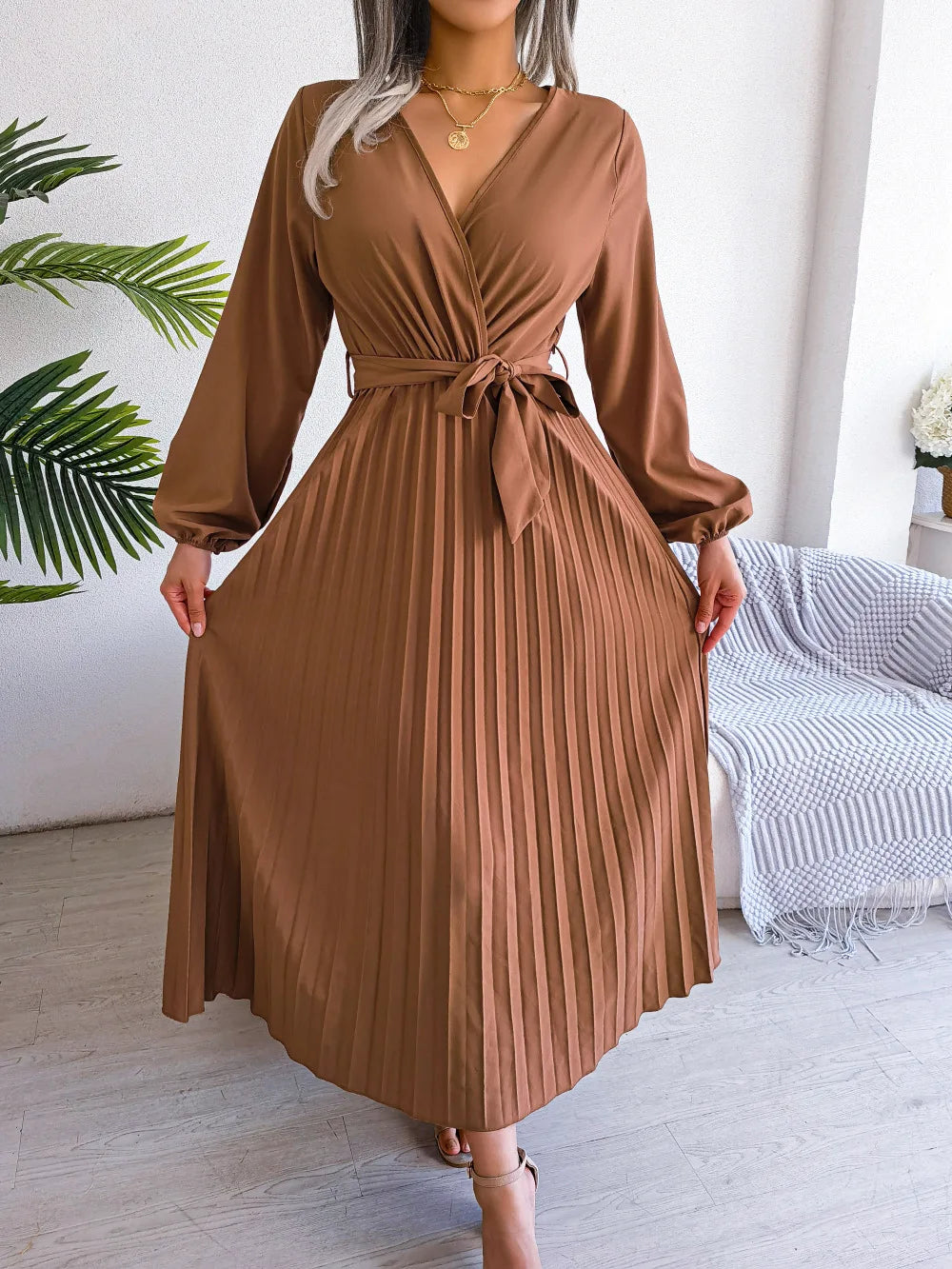 Women's Deep V Neck Long Dress