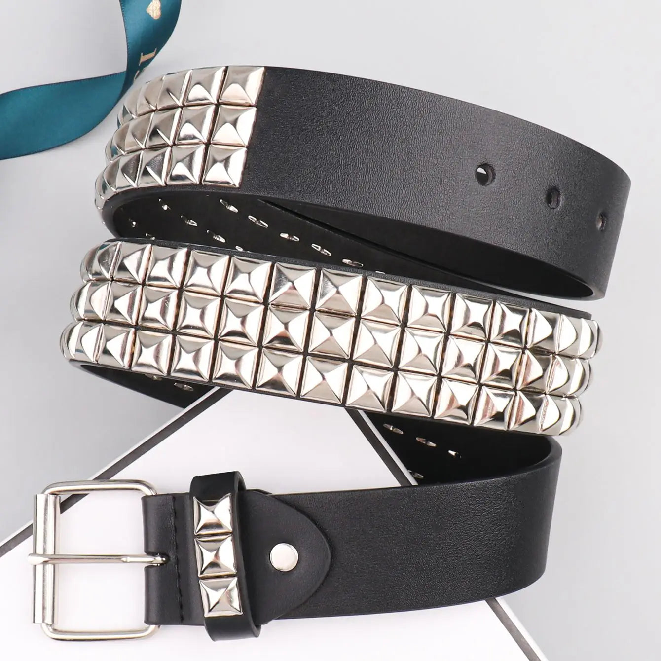 Black Genuine Leather Waist Belt