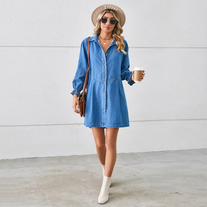 Women's Oversized Jean Shirt Dress
