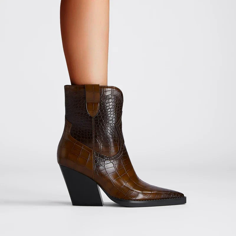 Women's Block Heel Pointed Toe Boots