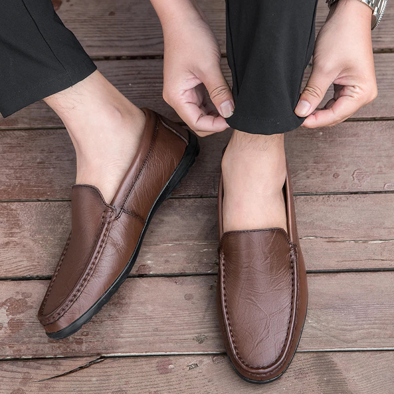 Men's Real Leather Slip On Shoes