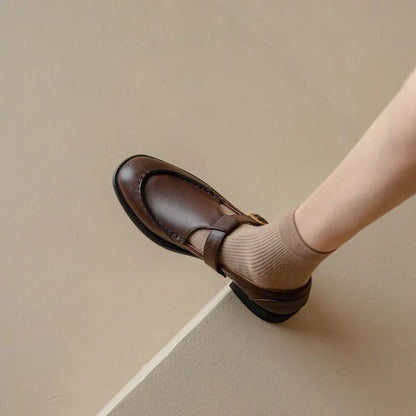 Women's Mary Jane Shoes Low Heel Round Toe Black