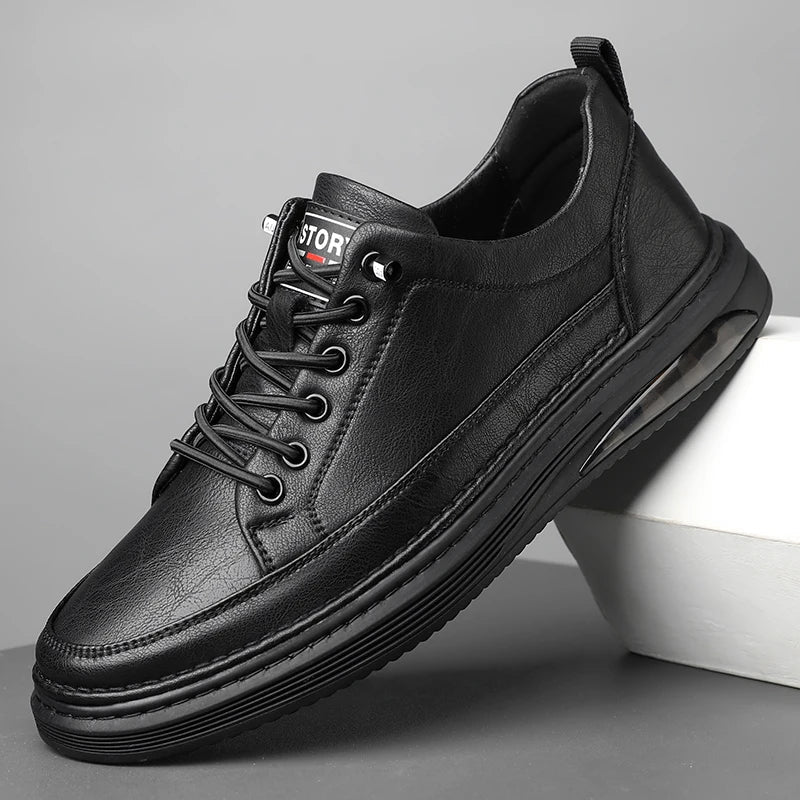 Brown Leather Running Shoes