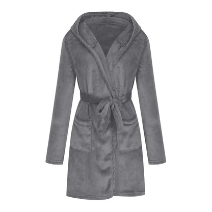 Women's Plush Hooded Robe