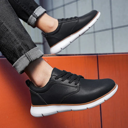 Black Leather Sneakers