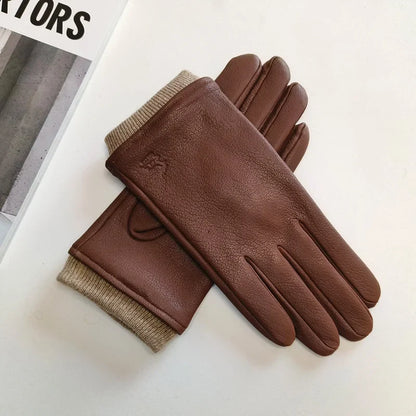 Men's Faux Leather Gloves Lined