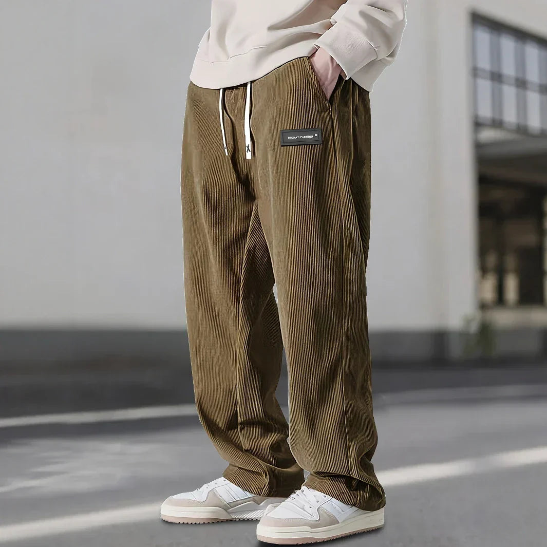 Men's Wide Leg Lounge Pants Ribbed Texture