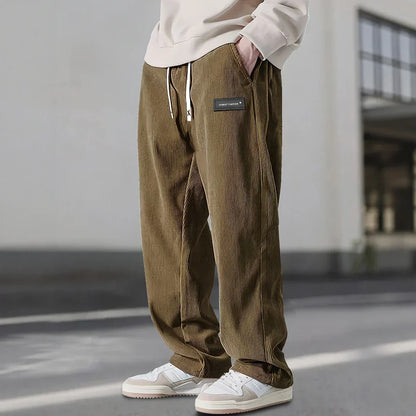 Men's Wide Leg Lounge Pants Ribbed Texture