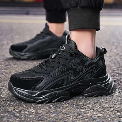 Authentic Black Leather Sneakers