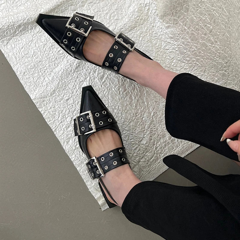 Elegant Low Heel Slingback Shoes