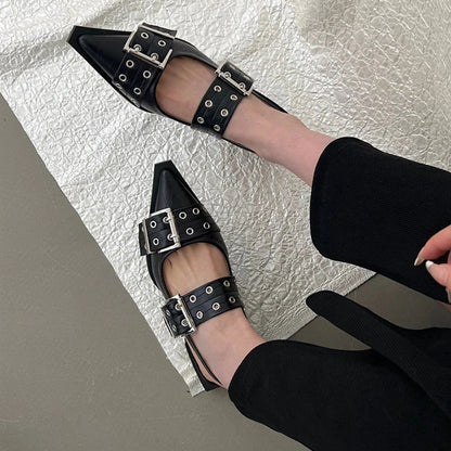 Elegant Low Heel Slingback Shoes