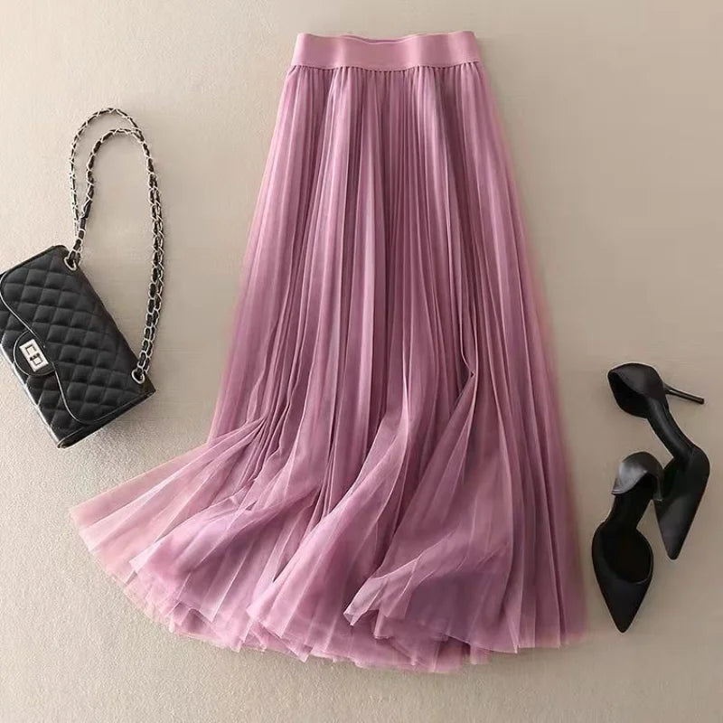 Women's Pleated Flowy Skirt