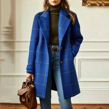 Valeria Women's Wool Plaid Coat