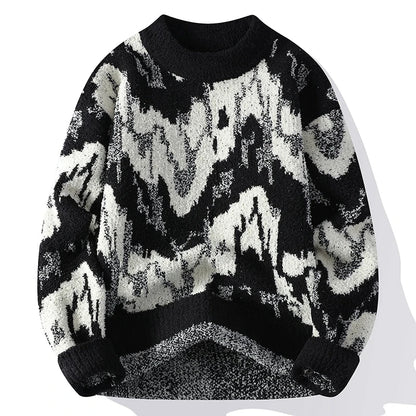 Unique Patterned Crew Neck Sweater