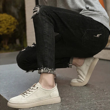 Authentic Leather Low Top Sneakers
