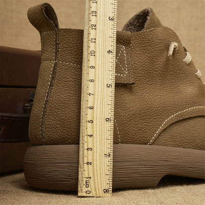 Men's Ankle Boots Soft Sole Lace-Up Brown
