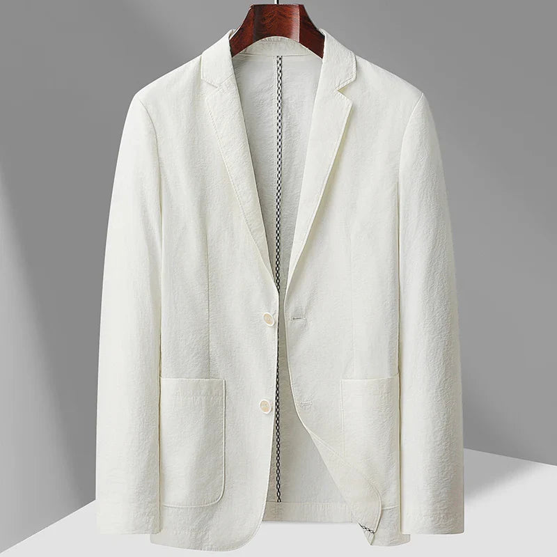 Mens Linen Blazer Marino Meadow - VibreMode