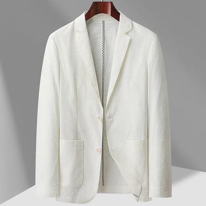 Mens Linen Blazer Marino Meadow - VibreMode