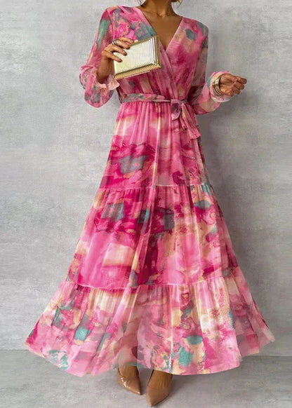 Elegant Floral Handmade Women's Dress - VibreMode