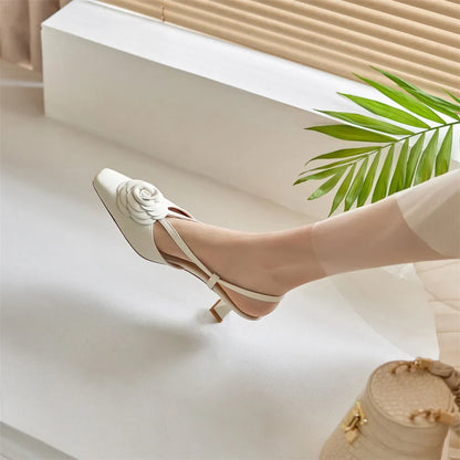 Real Leather Sling Back Shoes