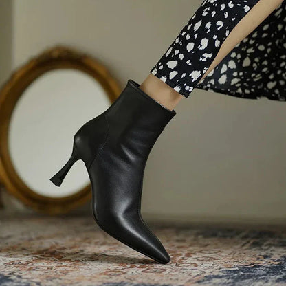 Stylish Low Heel Ankle Boots - VibreMode