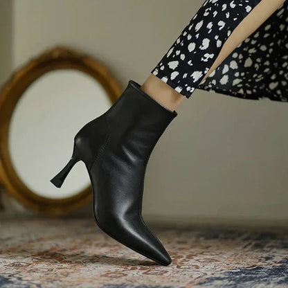 Women's Pointed Toe Ankle Boots Heel - VibreMode