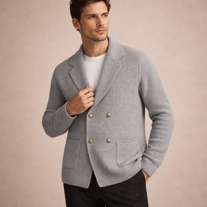 Men's Double Breasted Knit Cardigan
