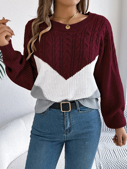 Colorful Chevron Knit Sweater